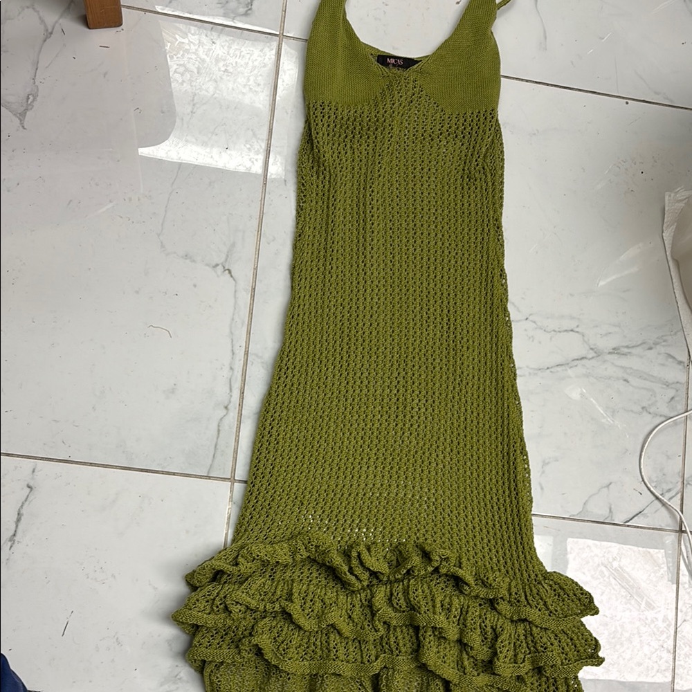 Chic Olive Knit Midi Dress - NWOT